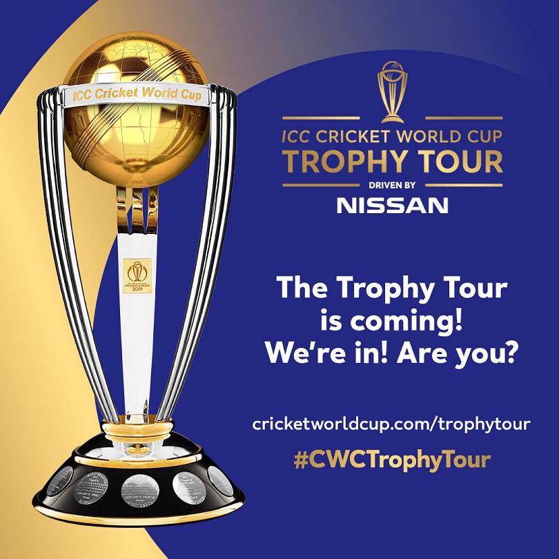 ICC Cricket World Cup Trophy Tour, Driven by Nissan, to undertake 100